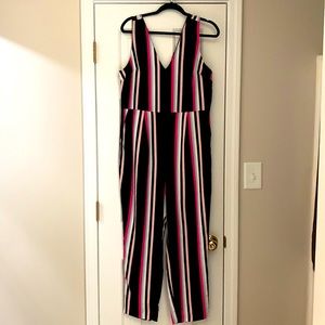 Express size large dressy romper. Pink and black